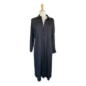 Everlane  Black Luxe Cotton Shirtdress (Size XL) - Excellent Condition